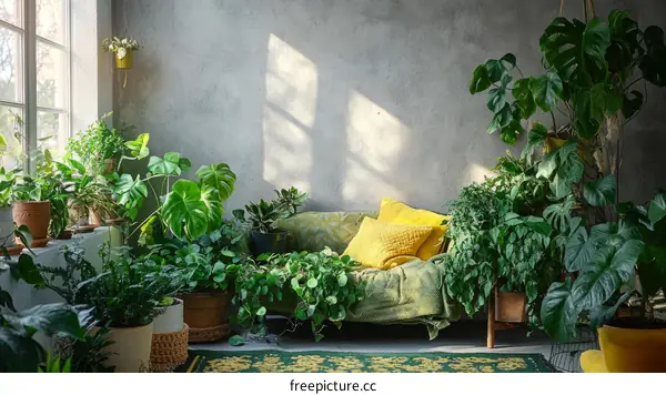 Indoor Plants Cozy Living Room Decor