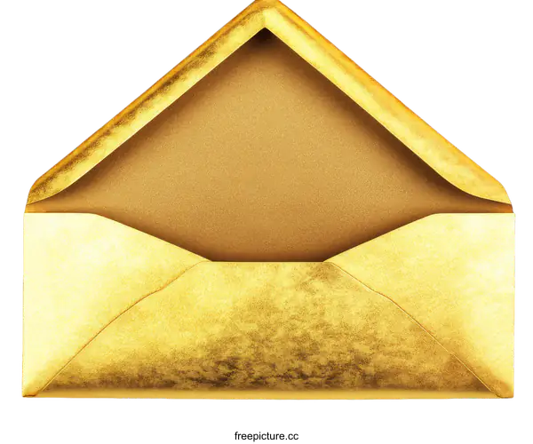 [Transparent Background PNG]Golden Envelope Illustration