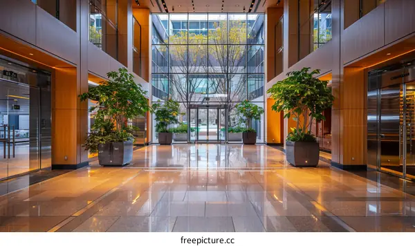 Office lobby interior with modern design