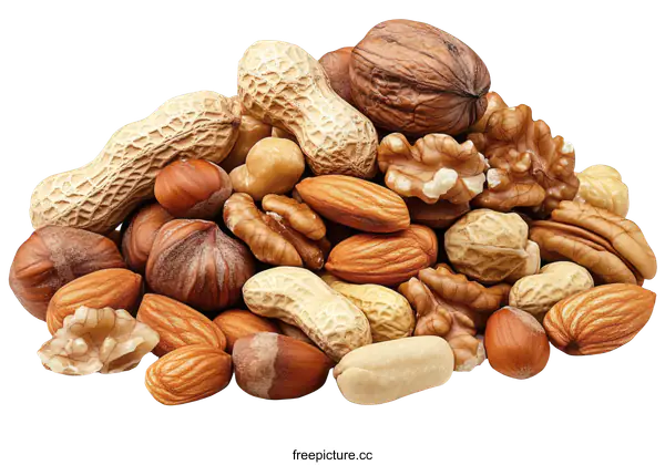[Transparent Background PNG]Assortment of Mixed Nuts Close-Up