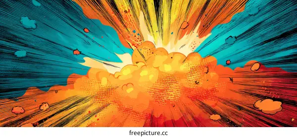 Colorful Comic Explosion Background Design