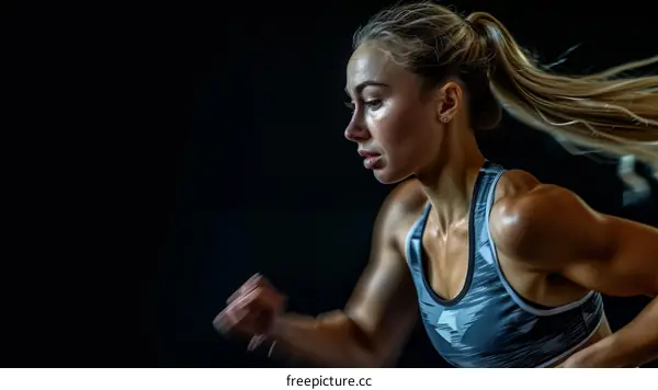 Female athlete running in a race