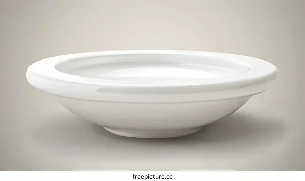 White Ceramic Bowl on Grey Background