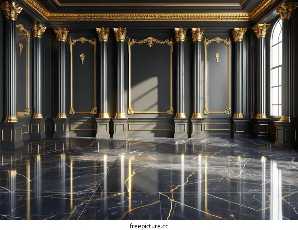 Luxury Black and Gold Architectural Interior Design