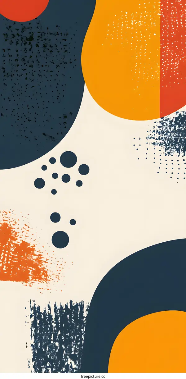 Abstract Background With Geometric Shapes and Brush Strokes