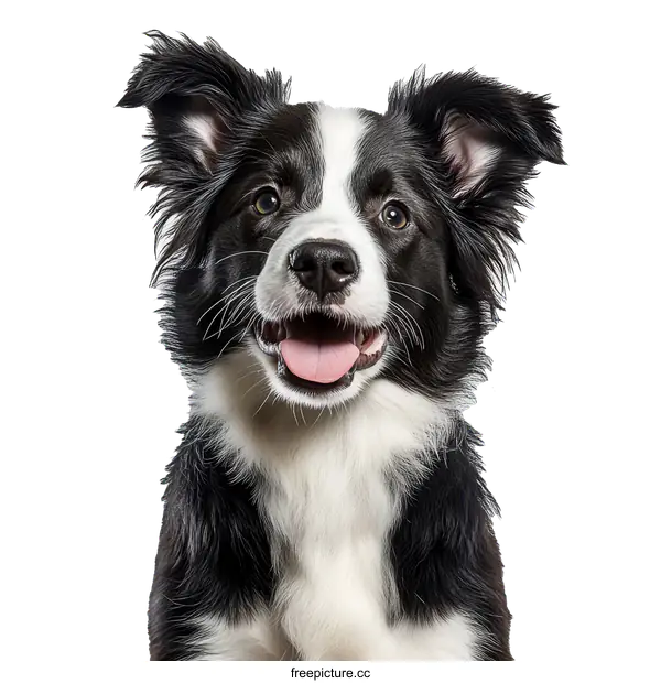 [Transparent Background PNG]Close Up Portrait of a Border Collie Puppy