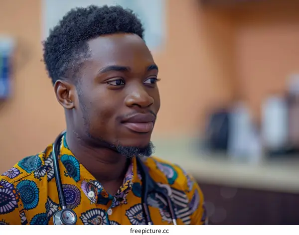 African American Doctor in a Clinic