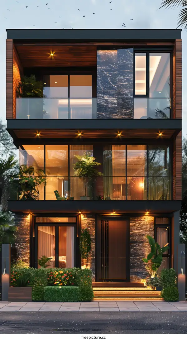 Modern Multi-Storey Residential Building Facade Design