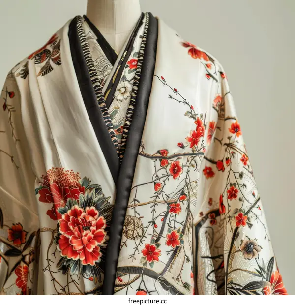 A kimono with a floral pattern