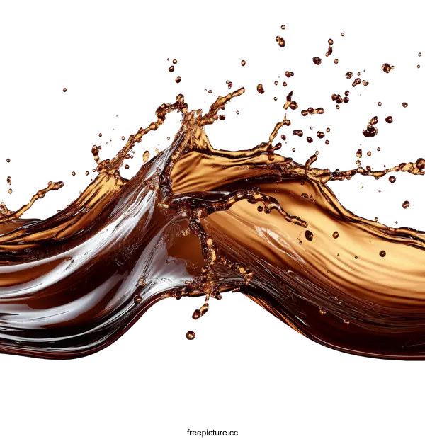 [Transparent Background PNG]Dynamic Brown Liquid Splash