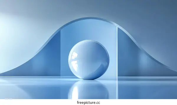 Abstract Blue Geometric Sphere Display