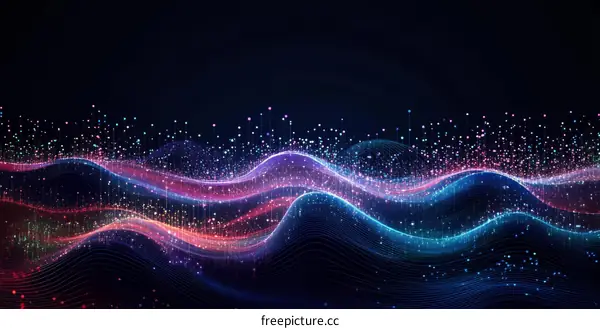 Abstract Digital Waves of Data Visualization