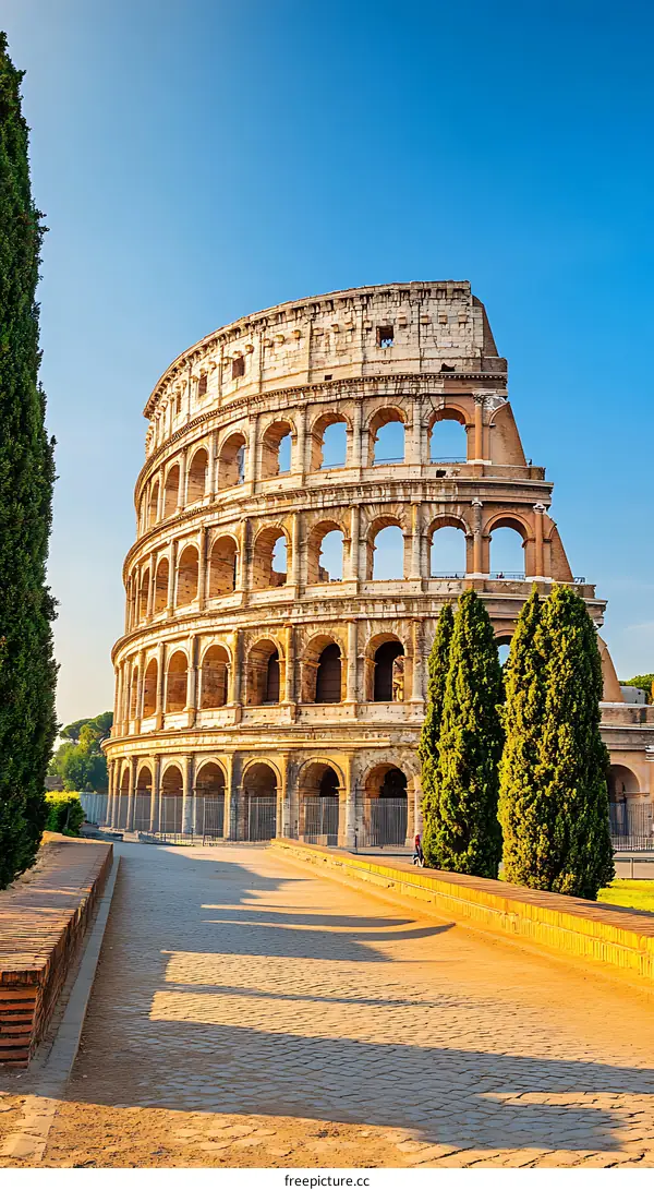 The Colosseum, A Historic Roman Amphitheater in Rome, Italy