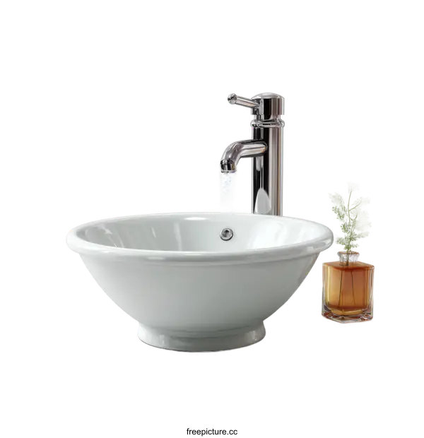 [Transparent Background PNG]Modern Bathroom Sink with Faucet