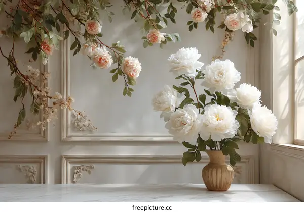 Elegant Floral Arrangement in a Classic Interior Setting