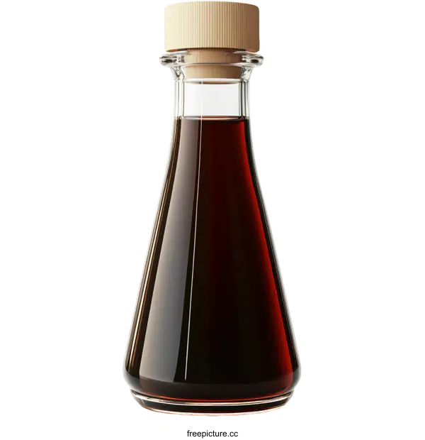 [Transparent Background PNG]Glass Bottle of Dark Sauce