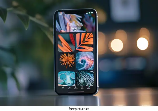 Close Up of a Phone Showing Different Wallpapers