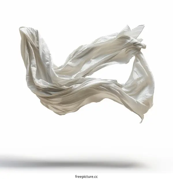 White cloth flying in the air