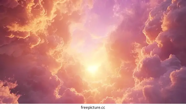 heavenly cloudscape with bright light