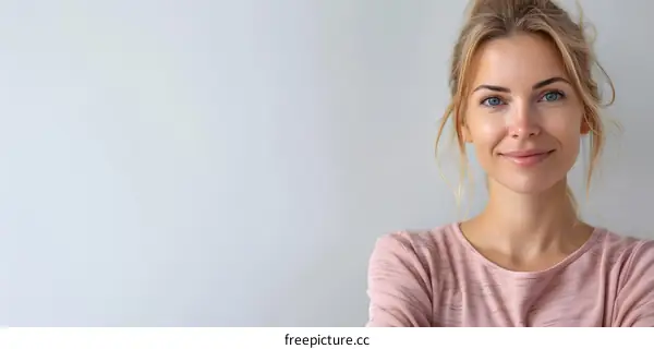 portrait of a smiling woman with blond hair