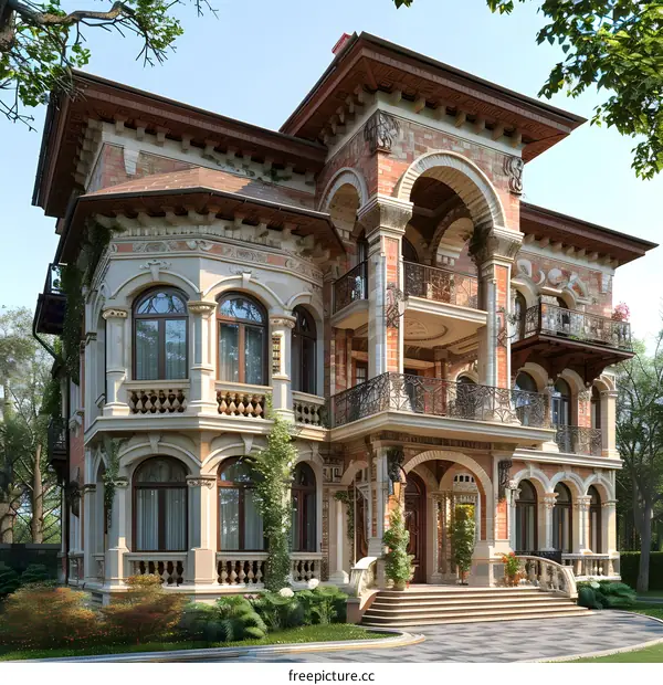 Luxury European Style Mansion Exterior Design