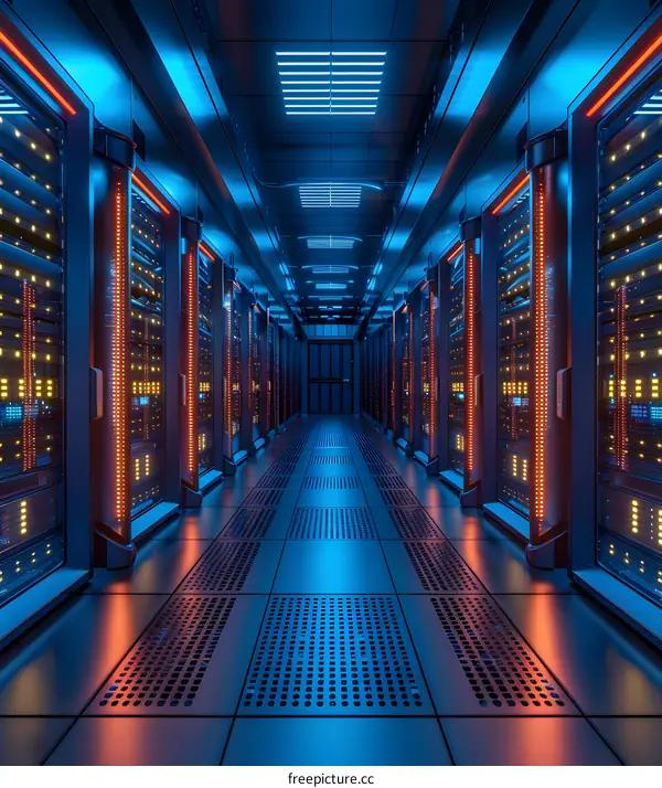 futuristic technology server room data center