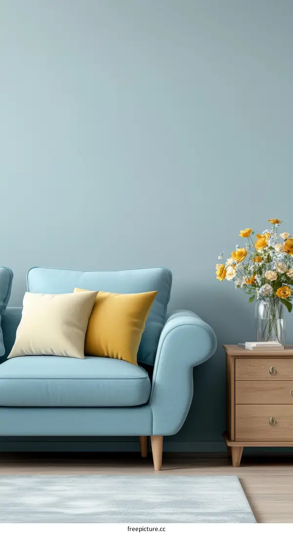 Light Blue Living Room Interior Design