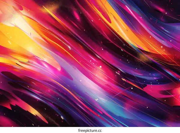Abstract Painting With Vivid Colorful Brushstrokes