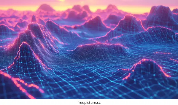 Abstract Digital Landscape with Network Geometry
