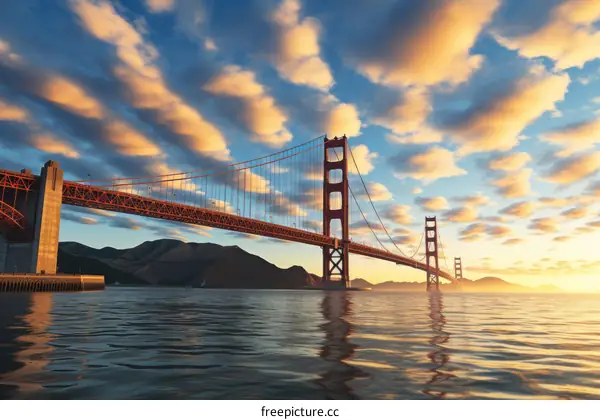 Golden Gate Bridge Sunset with Stunning Sky
