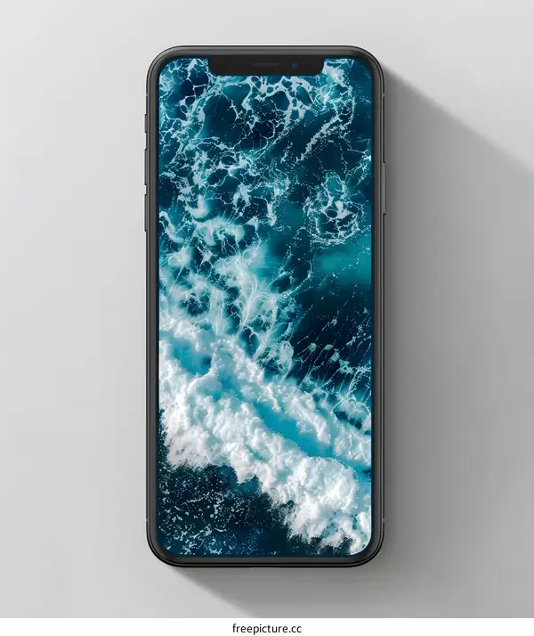 Phone Screen Ocean Waves Background