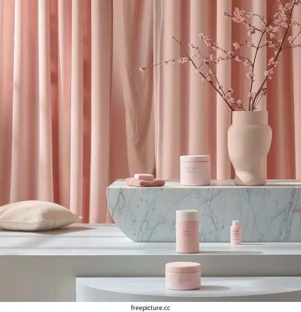 Luxurious Skincare Product Photography: High-End Cosmetic Products on Marble