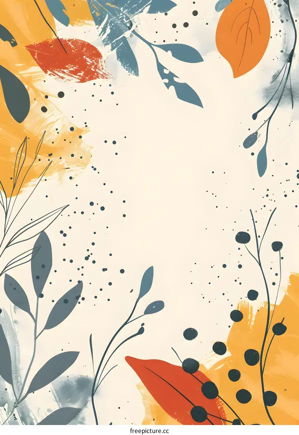 Abstract Watercolor Leaves Background Illustration