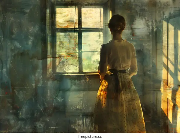 woman standing by the window