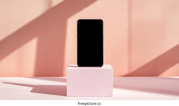 Stylish Smartphone Display Against a Soft Pastel Background