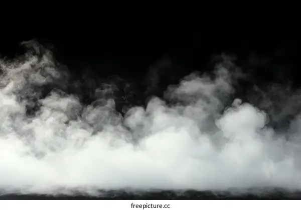 White smoke or fog on a black background