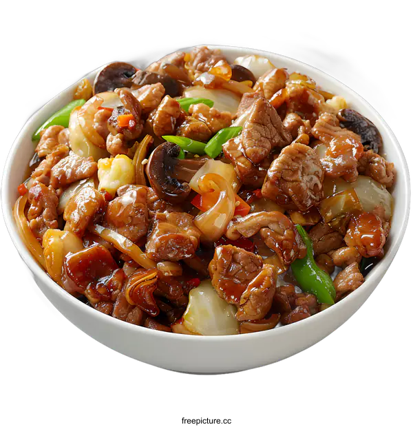 [Transparent Background PNG]A bowl of delicious beef with vegetables