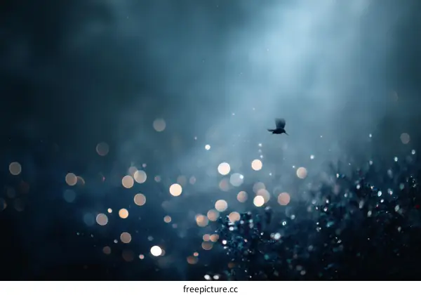 Mystical Bird Flight in a Dreamy Night Scene