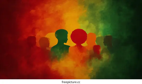 African People Unity Silhouette Art