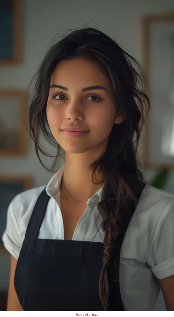 Portrait of a Young Woman with Braided Hair