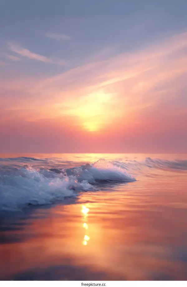 Sunrise over the Calm Ocean Waves
