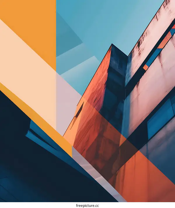 Abstract Building Architecture With Geometric Shapes