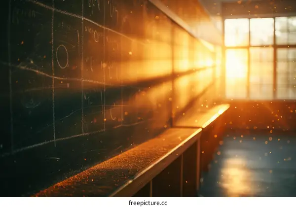 Vintage Classroom with Glowing Light