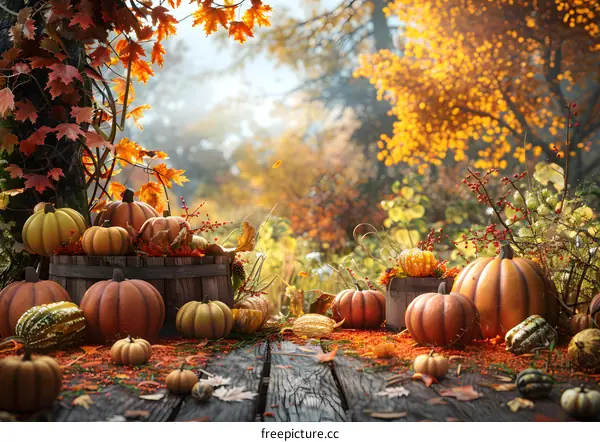 Pumpkins in the Fall