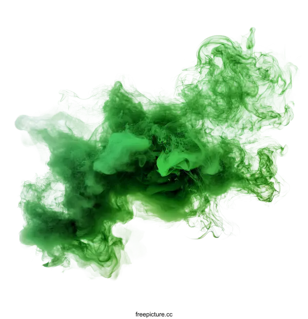 [Transparent Background PNG]Abstract Green Ink Dispersion Art