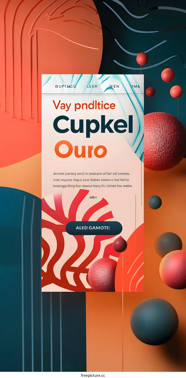 Abstract 3D Background with Spheres and Geometric Shapes