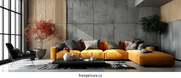 Modern Industrial Living Room Interior Design