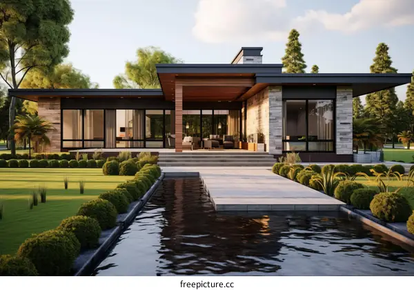 Modern Luxury Home with Pool and Garden