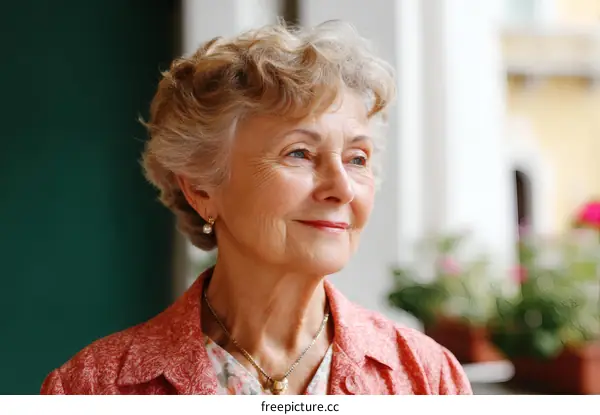 Thoughtful Senior Woman Portrait Outdoors