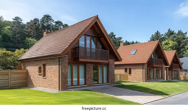 Modern Brick Houses in a Row